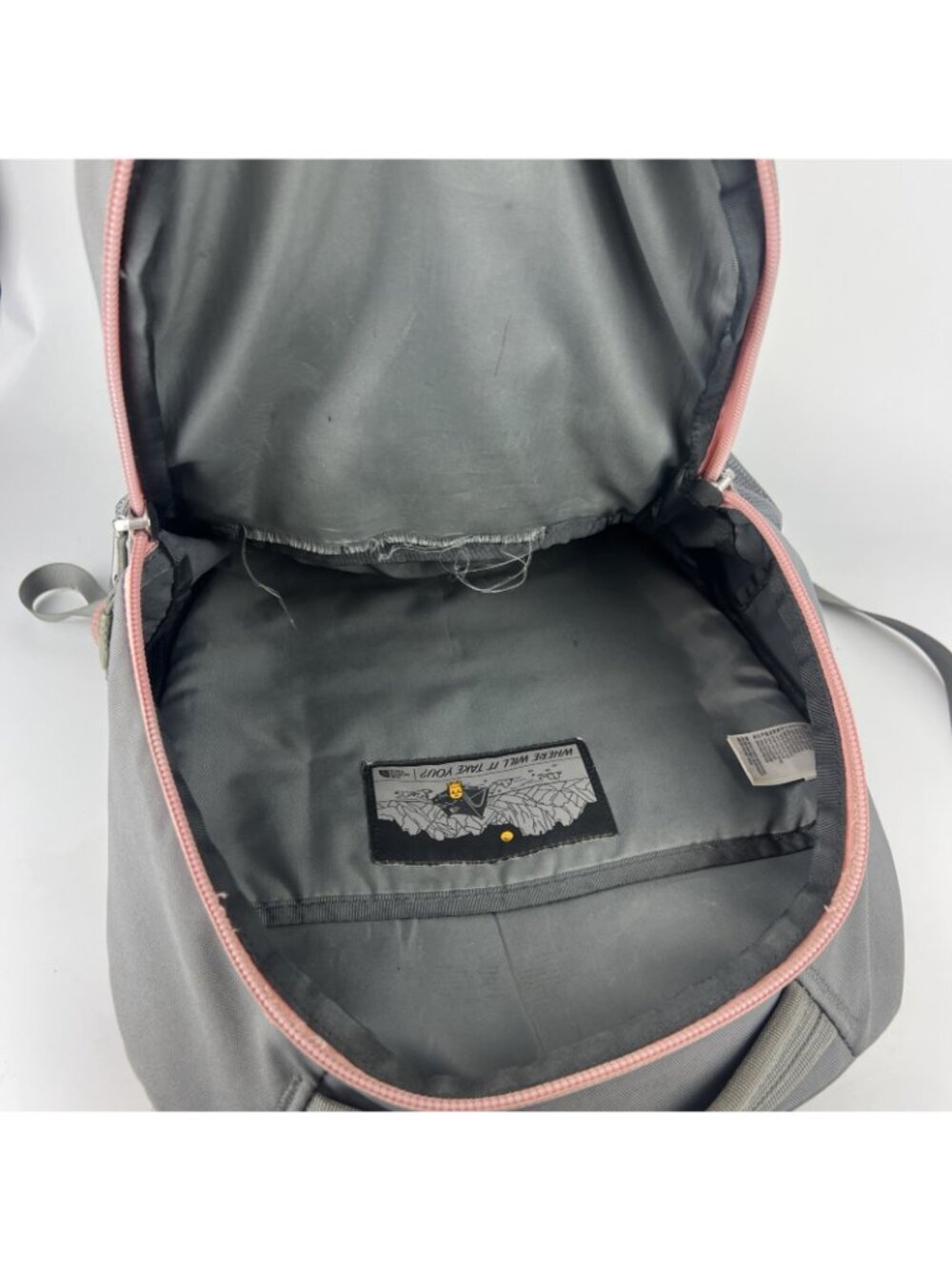 The North Face Jester Women's Backpack Gray Pink Laptop School Book Bag - Picture 6 of 6